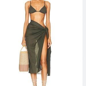 ERES Peplum Long Sarong with Belt olive one size